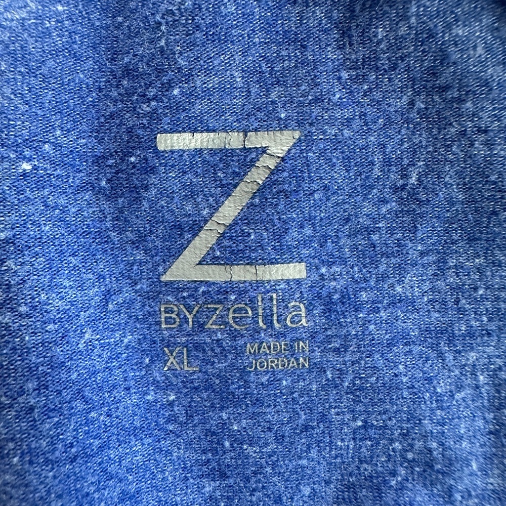 Z by Zella Blue Ruched Side V-Neck Short Sleeve Top - Picture 4 of 4